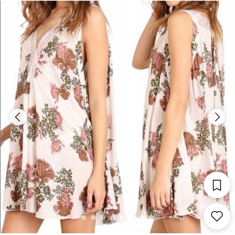 Free People Pink and Babydoll Dress/Tunic with Plunge Neckline - Picture 3 of 13